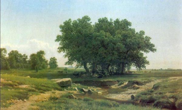 Oaklets by Ivan Ivanovich Shishkin