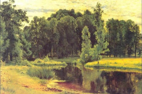 Pond In An Old Park by Ivan Ivanovich Shishkin