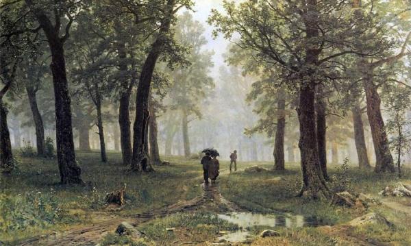 Rain In An Oak Forest by Ivan Ivanovich Shishkin