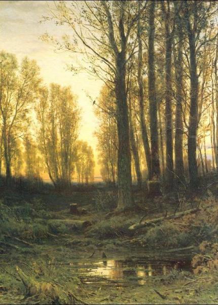 Twilight. Sunset by Ivan Ivanovich Shishkin