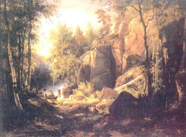 View On Island Valaam (place Kukko) by Ivan Ivanovich Shishkin