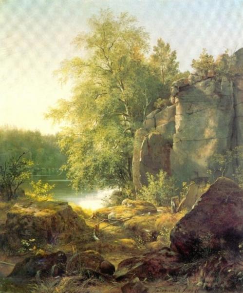 Ivan Ivanovich Shishkin View On The Island Valaam (etude)