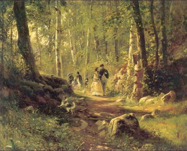 Walk In A Forest by Ivan Ivanovich Shishkin