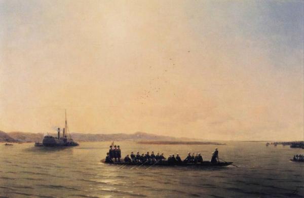 Alexander Ii Crossing The Danube by Ivan Konstantinovich Aivazovsky