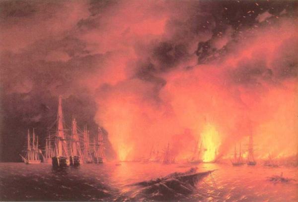 Battle Near Sinop by Ivan Konstantinovich Aivazovsky