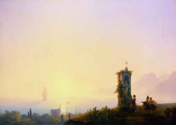 Chapel On Seashore by Ivan Konstantinovich Aivazovsky