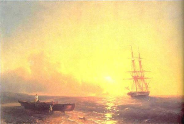 Fishermen On Coast Of Sea by Ivan Konstantinovich Aivazovsky