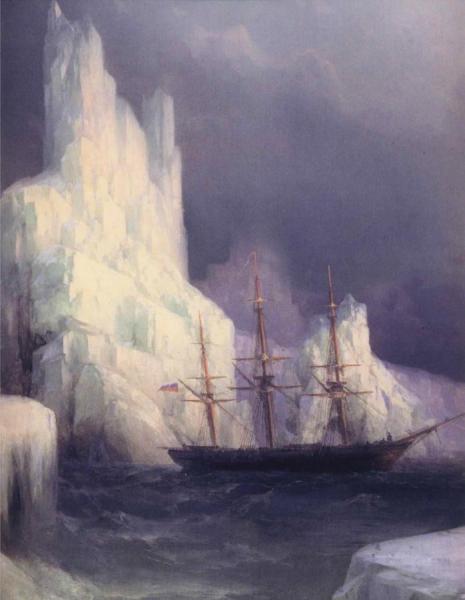 Icebergs In The Atlantic (detail) by Ivan Konstantinovich Aivazovsky