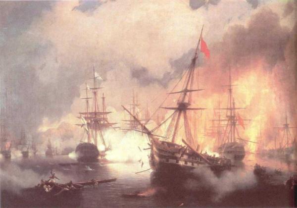 Sea Buttle Near Navarine by Ivan Konstantinovich Aivazovsky