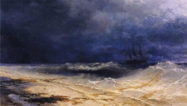 Ivan Konstantinovich Aivazovsky Ship In A Stormy Sea Off The Coast
