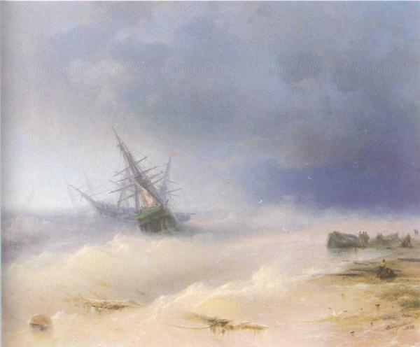 Tempest by Ivan Konstantinovich Aivazovsky