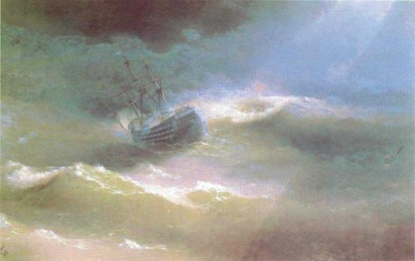 The Mary Caught In A Storm. by Ivan Konstantinovich Aivazovsky