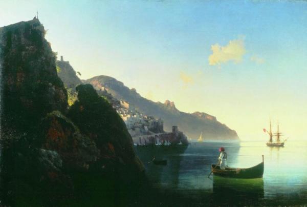 The Seashore Of Amalfi by Ivan Konstantinovich Aivazovsky Oil Painting Reproductions