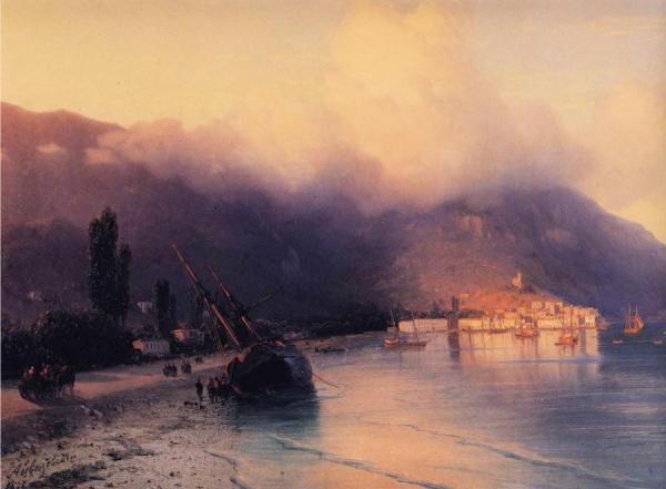 View Of Yalta (detail) by Ivan Konstantinovich Aivazovsky