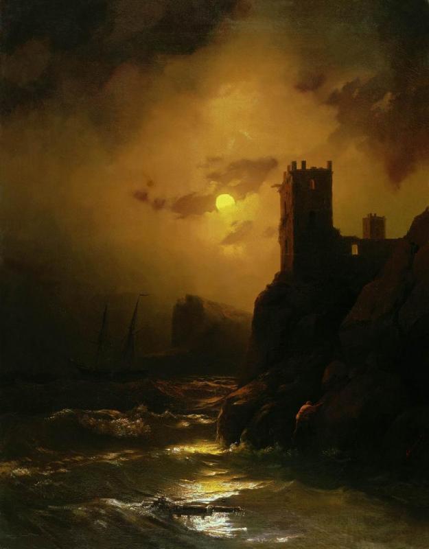 Tower, Shipwreck, 1847 by Ivan Konstantinovich Aivazovsky