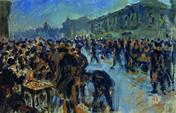 A Night Market by Ivan Kulikov Oil Painting Reproductions