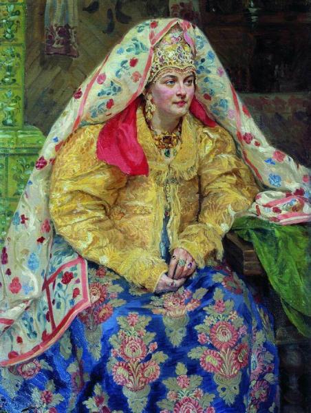 Girl In A Russian Costume by Ivan Kulikov