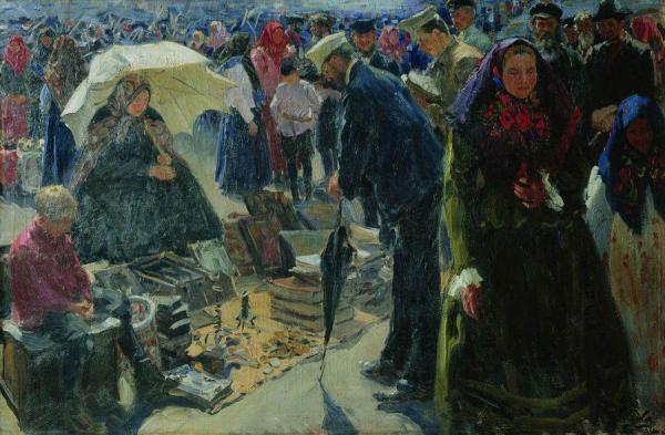 Market In Murom by Ivan Kulikov Oil Painting Reproductions