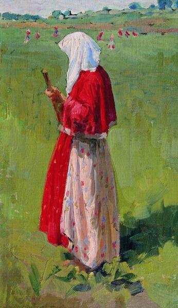Peasant Woman With Rake by Ivan Kulikov