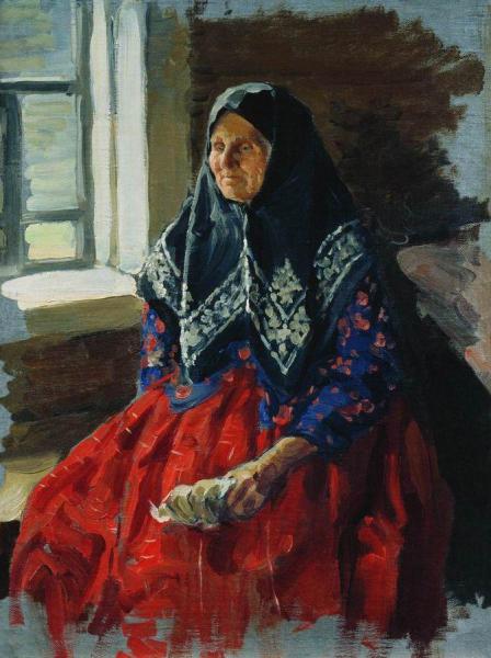 Portrait Of An Old Woman by Ivan Kulikov