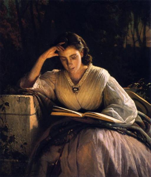 Reading. A Portrait Of The Artist's Wife by Ivan Nikolaevich Kramskoy