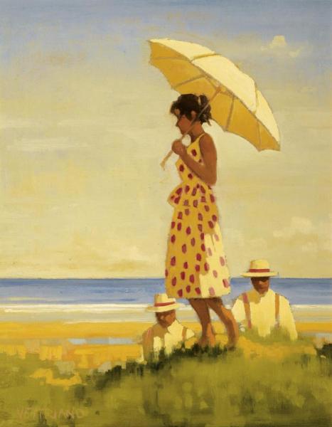 Girl With Parasol by Jack Vettriano
