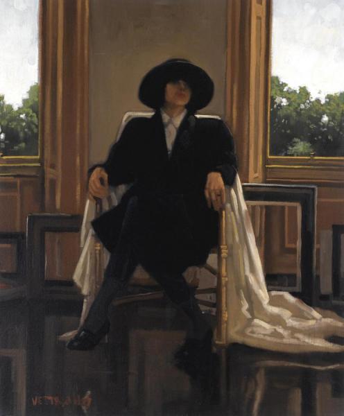 Model In Black by Jack Vettriano
