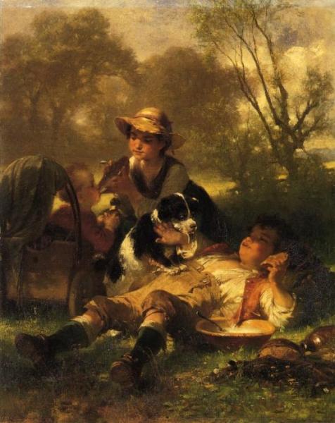 Children Playing Family by Jacob Gruenenwald