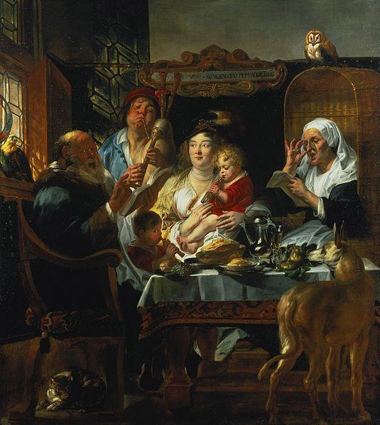 As The Old Sing The Young Pipe by Jacob Jordaens Oil Painting Reproductions