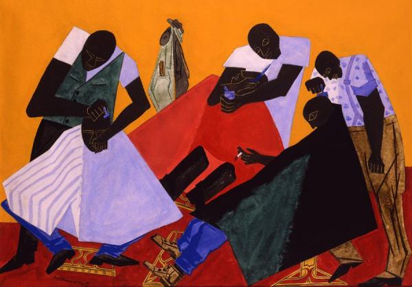 Barber Shop, 1946 by Jacob Lawrence