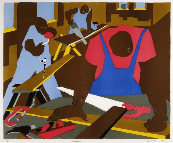 Carpenters,1977 by Jacob Lawrence