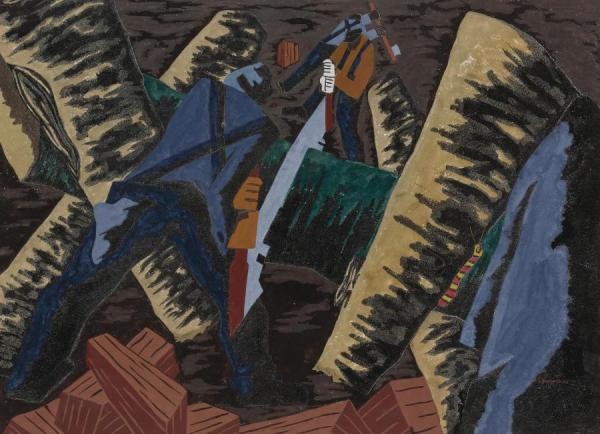 Cutting Logs by Jacob Lawrence