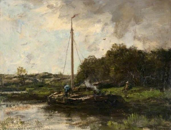 A Quiet Berth, Morning Glow by Jacob Maris