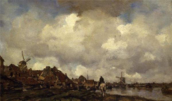 Dorpsgezicht Bij Schiedam by Jacob Maris