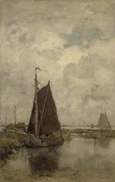 Gray Day With Ships by Jacob Maris