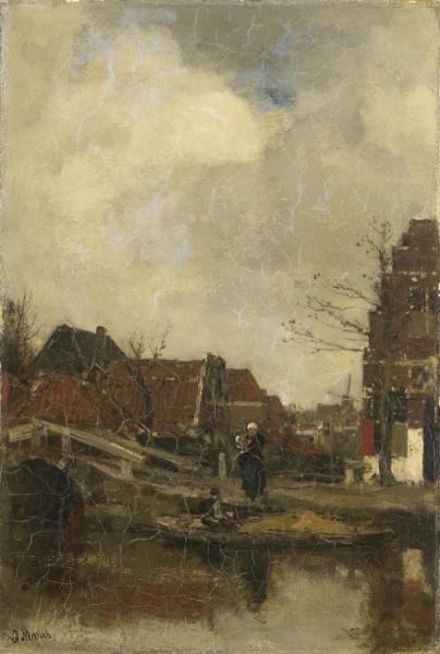 Oud Buurtje Aan Het Water by Jacob Maris