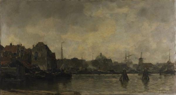 Stadsgezicht by Jacob Maris