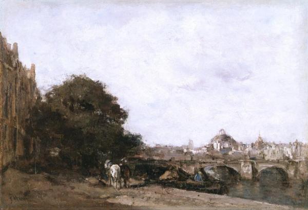 View Of The Tiber River With Hadrian's Villa by Jacob Maris Oil Painting Reproductions