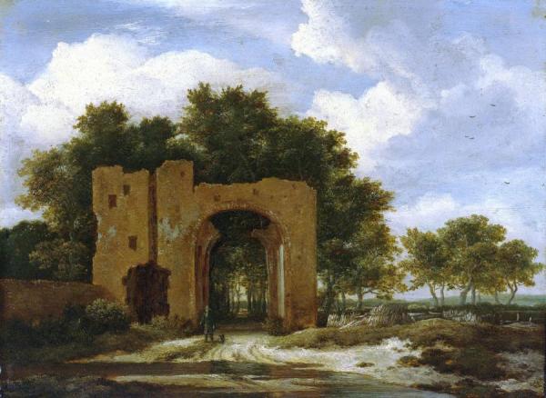 A Ruined Castle Gateway, Possibly The Archway Of Huis Ter Kleef by Jacob Van Ruisdael