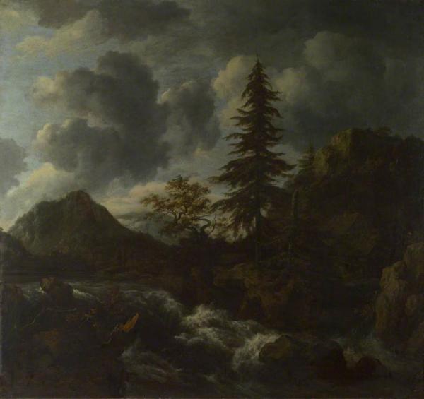 A Torrent In A Mountainous Landscape by Jacob Van Ruisdael