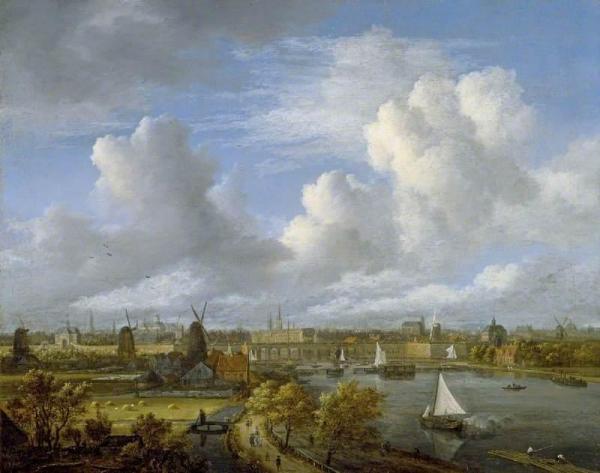 Jacob Van Ruisdael A View On The Amstel Looking Towards Amsterdam