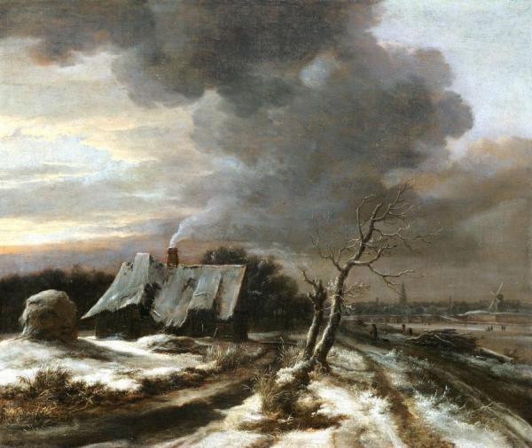 A Winter Landscape With A View Of The River Amstel And Amsterdam In The Distance by Jacob Van Ruisdael