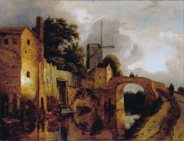 Canal With Bridge by Jacob Van Ruisdael