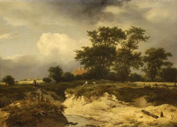 Jacob Van Ruisdael Landscape, A Brook And Farm-house Among Trees