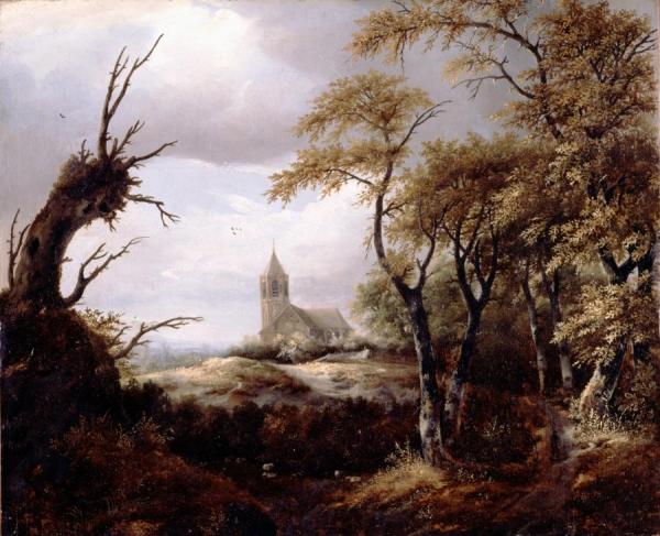 Landscape With A Church by Jacob Van Ruisdael