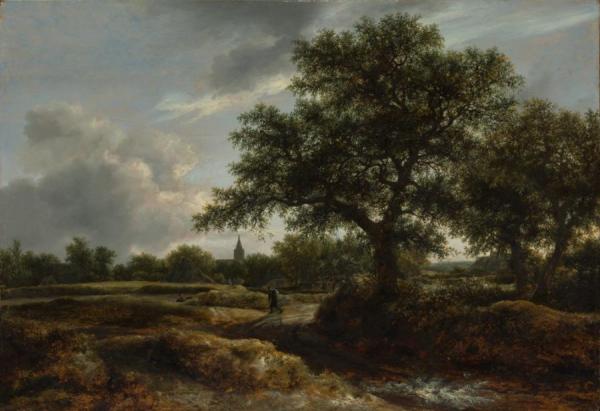 Landscape With A Village In The Distance by Jacob Van Ruisdael