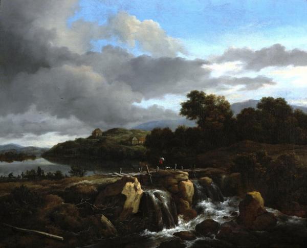 Landscape With Cascade by Jacob Van Ruisdael