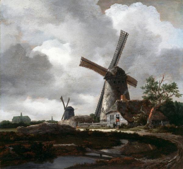 Landscape With Windmills Near Haarlem by Jacob Van Ruisdael
