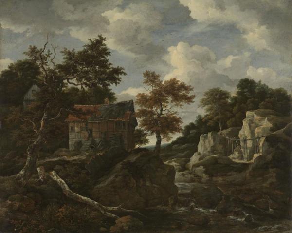 Rotsachtig Landschap by Jacob Van Ruisdael