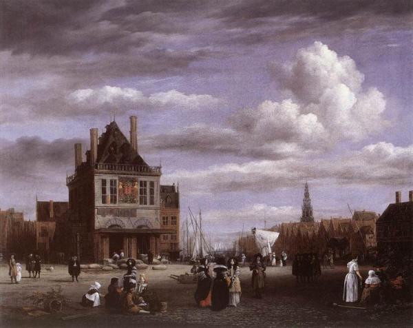 The Dam Square In Amsterdam by Jacob Van Ruisdael